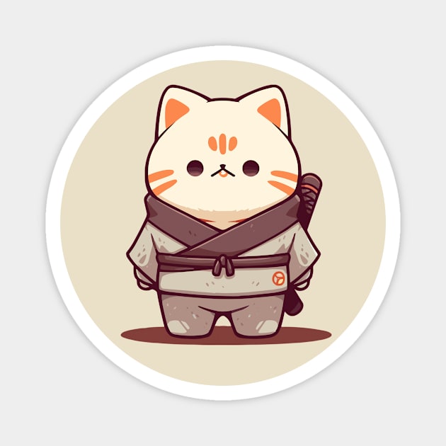 Samurai cat Magnet by JORDYGRAPH